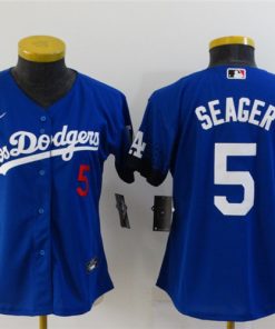 Women's Los Angeles Dodgers #5 Corey Seager 2021 Royal City Connect  Baseball Jersey