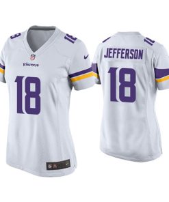 Women's Minnesota Vikings #18 Justin Jefferson White Stitched Jersey