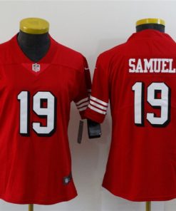 Women's San Francisco 49ers #19 Deebo Samuel Red Stitched Jersey