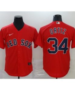 MLB Red Sox 34 David Ortiz Red 2020 Nike Cool Base Men Jersey