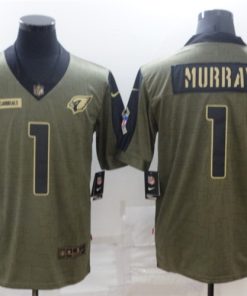 Men's Arizona Cardinals #1 Kyler Murray 2021 Olive Salute To Service Limited Stitched Jersey