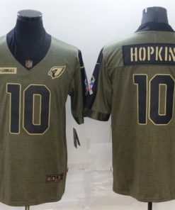 Men's Arizona Cardinals #10 DeAndre Hopkins 2021 Olive Salute To Service Limited Stitched Jersey
