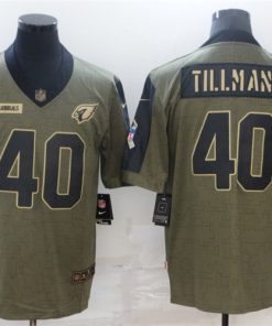 Men's Arizona Cardinals #40 Pat Tillman 2021 Olive Salute To Service Limited Stitched Jersey
