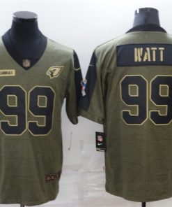 Men's Arizona Cardinals #99 J.J. Watt 2021 Olive Salute To Service Limited Stitched Jersey