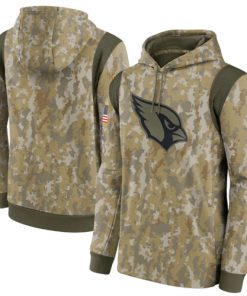 Men's Arizona Cardinals Camo 2021 Salute To Service Therma Performance Pullover Hoodie