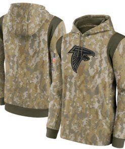 Men's Atlanta Falcons Camo 2021 Salute To Service Therma Performance Pullover Hoodie