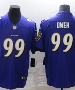 Men's Baltimore Ravens #99 Jayson Oweh Purple 2021 Vapor Untouchable Limited Stitched NFL Jersey