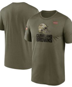 Men's Cleveland Browns 2021 Olive Salute To Service Legend Performance T-Shirt