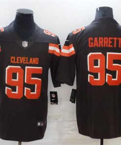 Men's Cleveland Browns #95 Myles Garrett Brown Vapor Untouchable Limited Stitched Jersey