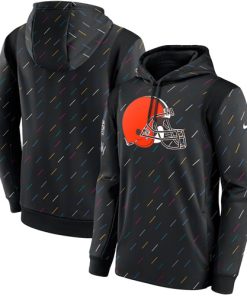 Men's Cleveland Browns Nike Charcoal 2021 NFL Crucial Catch Therma Pullover Hoodie