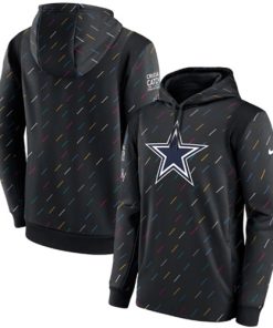 Men's Dallas Cowboys 2021 Charcoal Crucial Catch Therma Pullover Hoodie