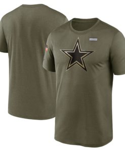 Men's Dallas Cowboys 2021 Olive Salute To Service Legend Performance T-Shirt
