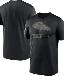 Men's Denver Broncos 2020 Black Salute To Service Performance NFL T-Shirt