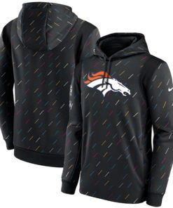 Men's Denver Broncos 2021 Charcoal Crucial Catch Therma Pullover Hoodie