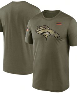 Men's Denver Broncos 2021 Olive Salute To Service Legend Performance T-Shirt