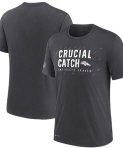 Men's Denver Broncos Charcoal 2021 Crucial Catch Performance T-Shirt