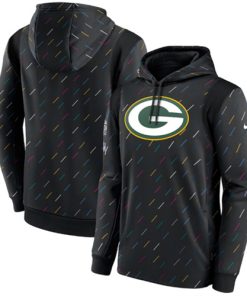 Men's Green Bay Packers 2021 Charcoal Crucial Catch Therma Pullover Hoodie