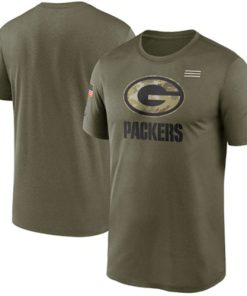 Men's Green Bay Packers 2021 Olive Salute To Service Legend Performance T-Shirt