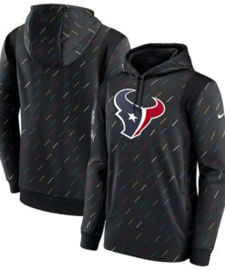 Men's Houston Texans 2021 Charcoal Crucial Catch Therma Pullover Hoodie