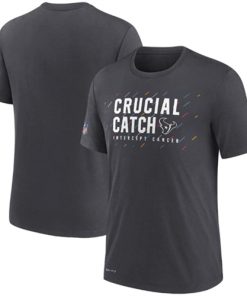 Men's Houston Texans Charcoal 2021 Crucial Catch Performance T-Shirt
