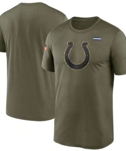 Men's Indianapolis Colts 2021 Olive Salute To Service Legend Performance T-Shirt