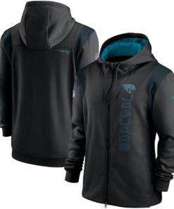 Men's Jacksonville Jaguars 2021 Black Sideline Team Performance Full-Zip Hoodie