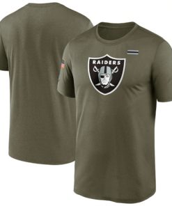 Men's Las Vegas Raiders 2021 Olive Salute To Service Legend Performance T-Shirt