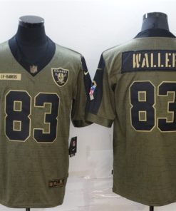 Men's Las Vegas Raiders #83 Darren Waller 2021 Olive Salute To Service Limited Stitched Jersey