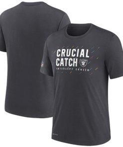 Men's Las Vegas Raiders Charcoal 2021 Crucial Catch Performance T-Shirt