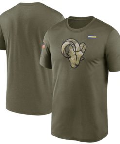 Men's Los Angeles Rams 2021 Olive Salute To Service Legend Performance T-Shirt