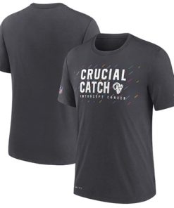 Men's Los Angeles Rams Charcoal 2021 Crucial Catch Performance T-Shirt
