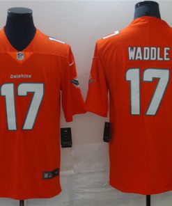 Men's Miami Dolphins #17 Jaylen Waddle Orange 2021 Vapor Untouchable Limited Stitched NFL Jersey