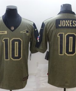 Men's New England Patriots #10 Mac Jones 2021 Olive Salute To Service Limited Stitched Jersey