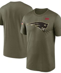 Men's New England Patriots 2021 Olive Salute To Service Legend Performance T-Shirt