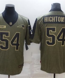 Men's New England Patriots #54 Tedy Bruschi 2021 Olive Salute To Service Limited Stitched Jersey