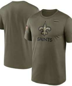 Men's New Orleans Saints 2021 Olive Salute To Service Legend Performance T-Shirt