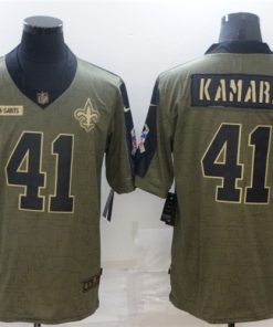 Men's New Orleans Saints #41 Alvin Kamara 2021 Olive Salute To Service Limited Stitched Jersey