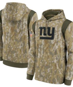 Men's New York Giants Camo 2021 Salute To Service Therma Performance Pullover Hoodie