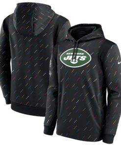 Men's New York Jets 2021 Charcoal Crucial Catch Therma Pullover Hoodie