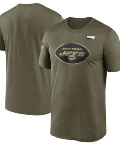 Men's New York Jets 2021 Olive Salute To Service Legend Performance T-Shirt