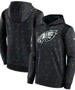 Men's Philadelphia Eagles 2021 Charcoal Crucial Catch Therma Pullover Hoodie