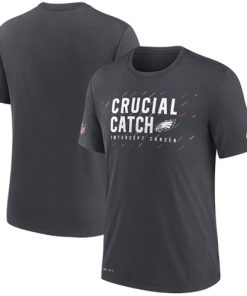 Men's Philadelphia Eagles Charcoal 2021 Crucial Catch Performance T-Shirt