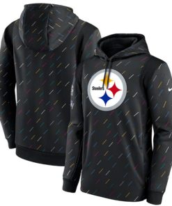Men's Pittsburgh Steelers 2021 Charcoal Crucial Catch Therma Pullover Hoodie