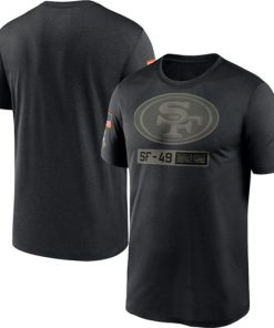 Men's San Francisco 49ers 2020 Black Salute To Service Performance NFL T-Shirt