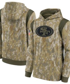 Men's San Francisco 49ers Camo 2021 Salute To Service Therma Performance Pullover Hoodie