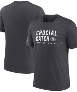 Men's San Francisco 49ers Charcoal 2021 Crucial Catch Performance T-Shirt