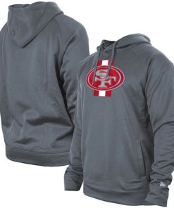 Men's San Francisco 49ers Gray New Era Training Camp Raglan Pullover Hoodie