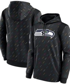 Men's Seattle Seahawks 2021 Charcoal Crucial Catch Therma Pullover Hoodie