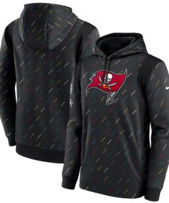 Men's Tampa Bay Buccaneers 2021 Charcoal Crucial Catch Therma Pullover Hoodie