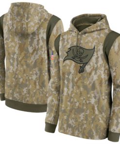 Men's Tampa Bay Buccaneers Camo 2021 Salute To Service Therma Performance Pullover Hoodie